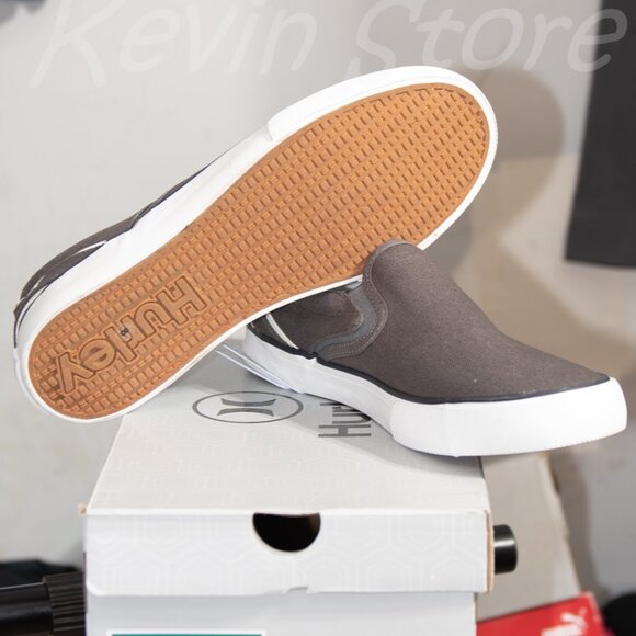 Hurley Men's Canvas‎ Slip-on Shoe, Gray, New Ships without Box - Picture 3 of 7
